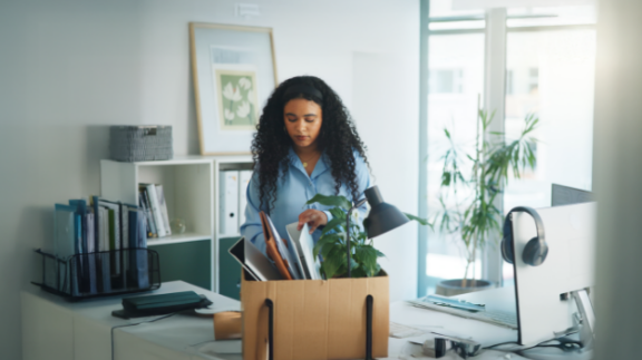 employee leaving an office because of a reduction in force (RIF)