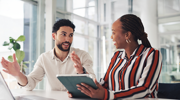 two owners using a workforce planning template