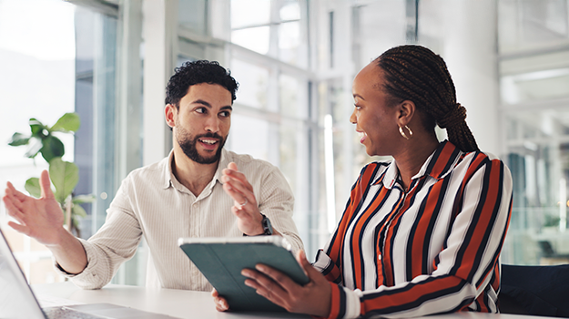 two owners using a workforce planning template