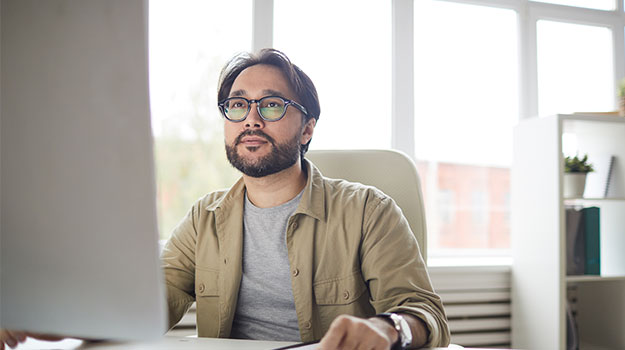 HR pro staring at computer