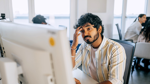 employee looks over worked