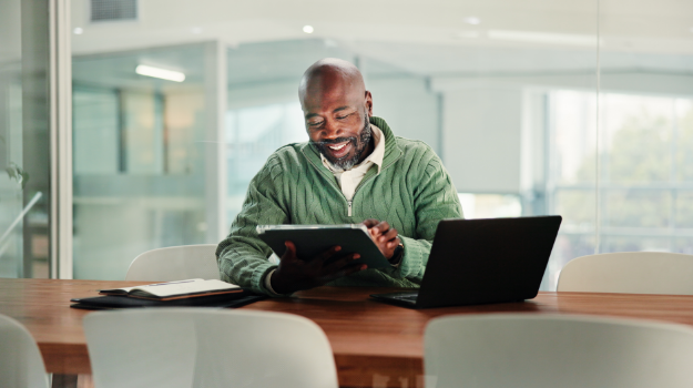 Hr professional on a computer
