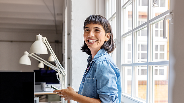 Woman in office